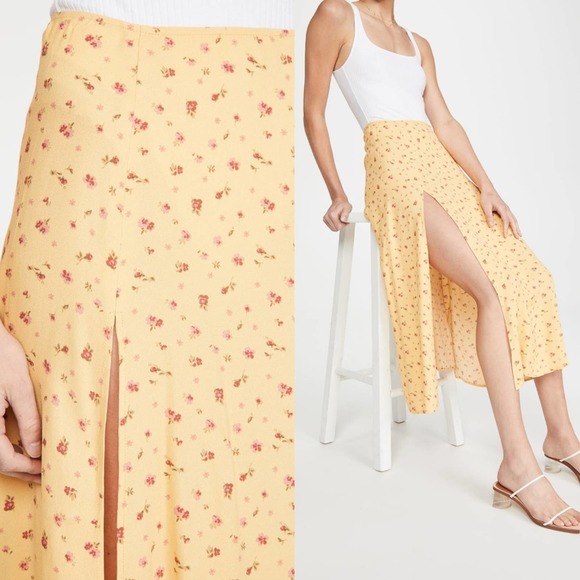 Reformation Zoe Side Slit Midi Crepe Skirt in Gwen - Picture 3 of 6